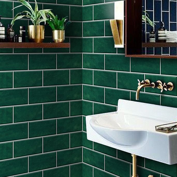 Mosaic Tile Peel and Stick Tile Pvc Backsplash Peel and Stick Wall Tile in  Green - Clearhalo